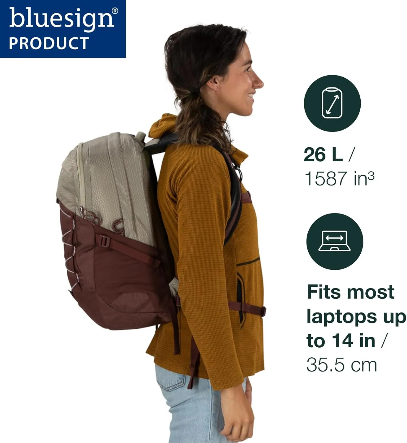 Osprey Quasar 26L Commuter Backpack, Alpaca Tan/Latte Brown Heather