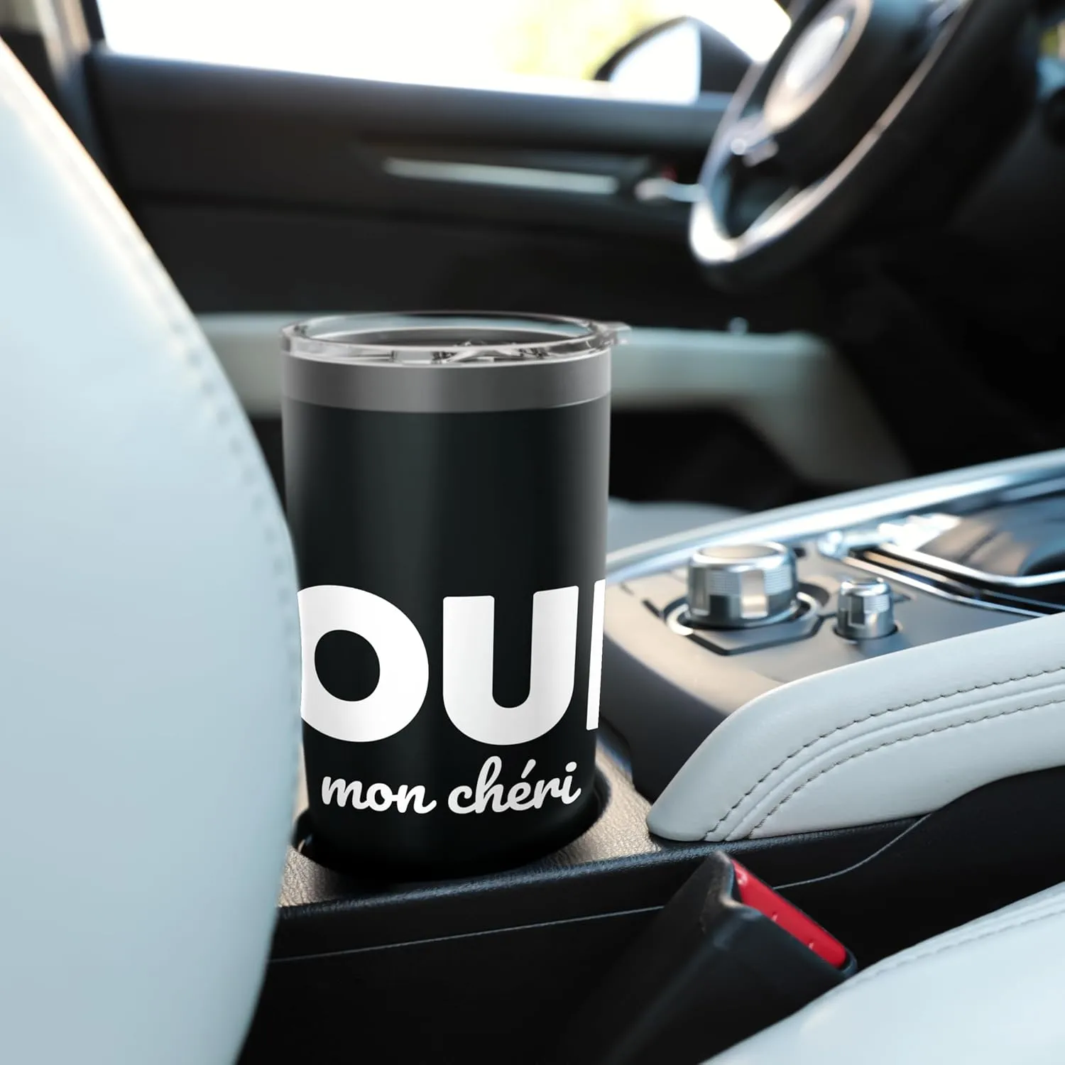 Oui Mon Cheri Cool French Expression Quotes Graphic Designs Stainless Steel Insulated Tumbler