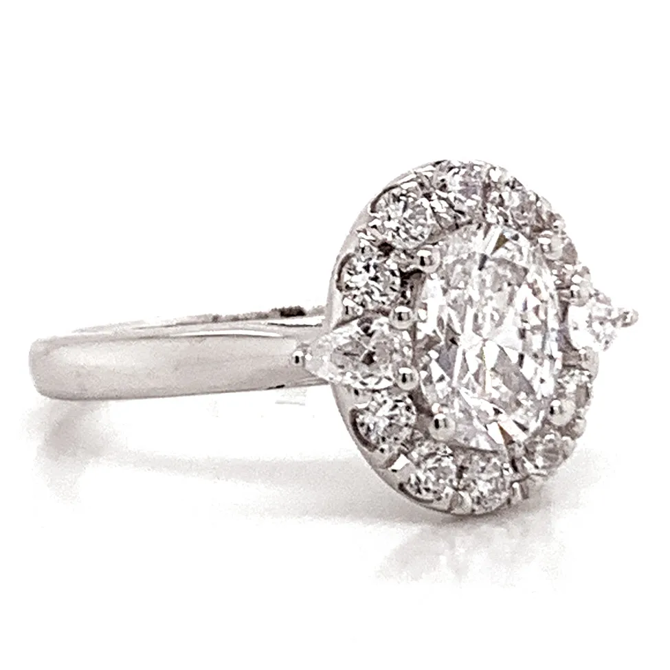 Oval Diamond Engagement Ring Setting in White Gold
