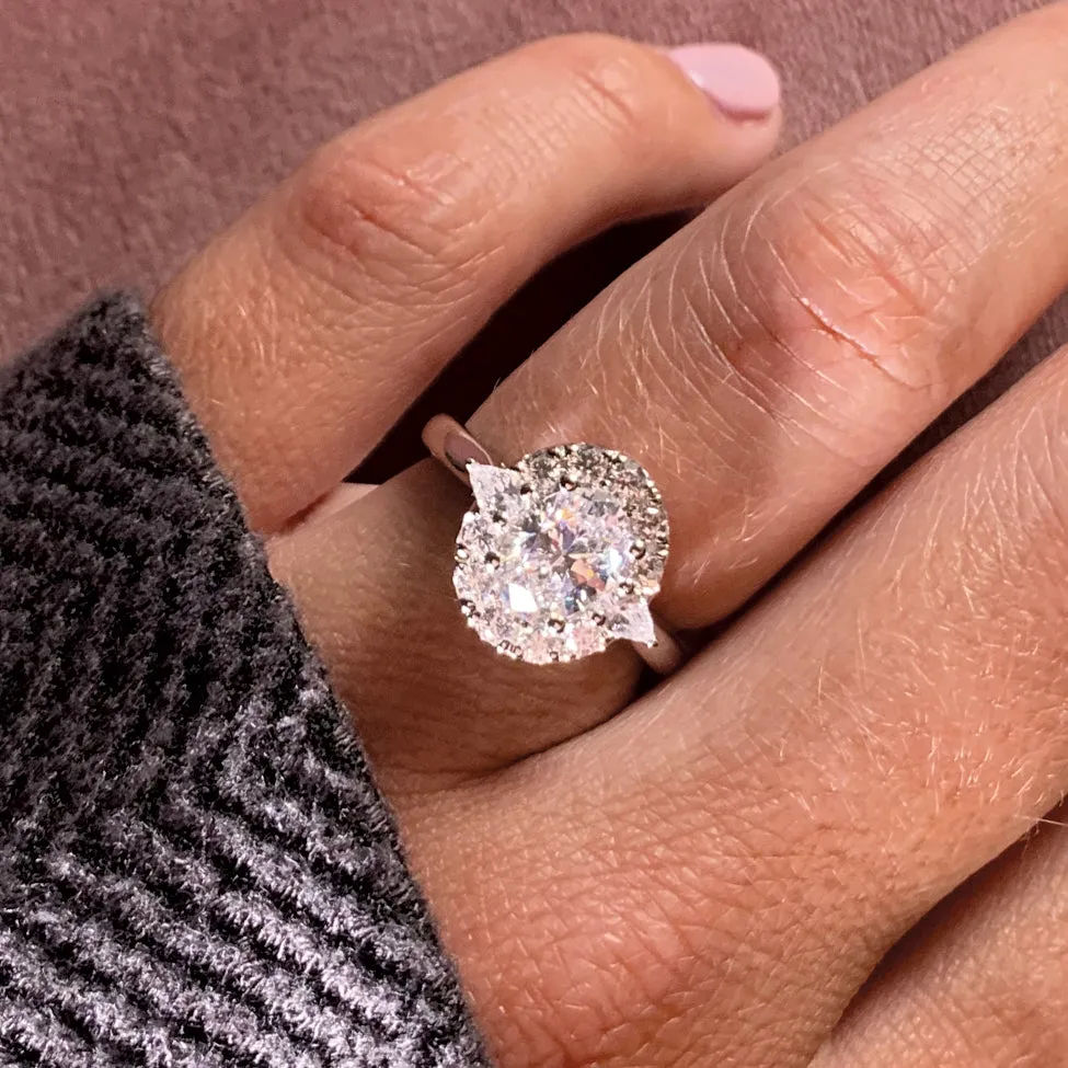 Oval Diamond Engagement Ring Setting in White Gold