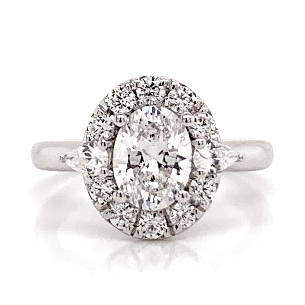 Oval Diamond Engagement Ring Setting in White Gold