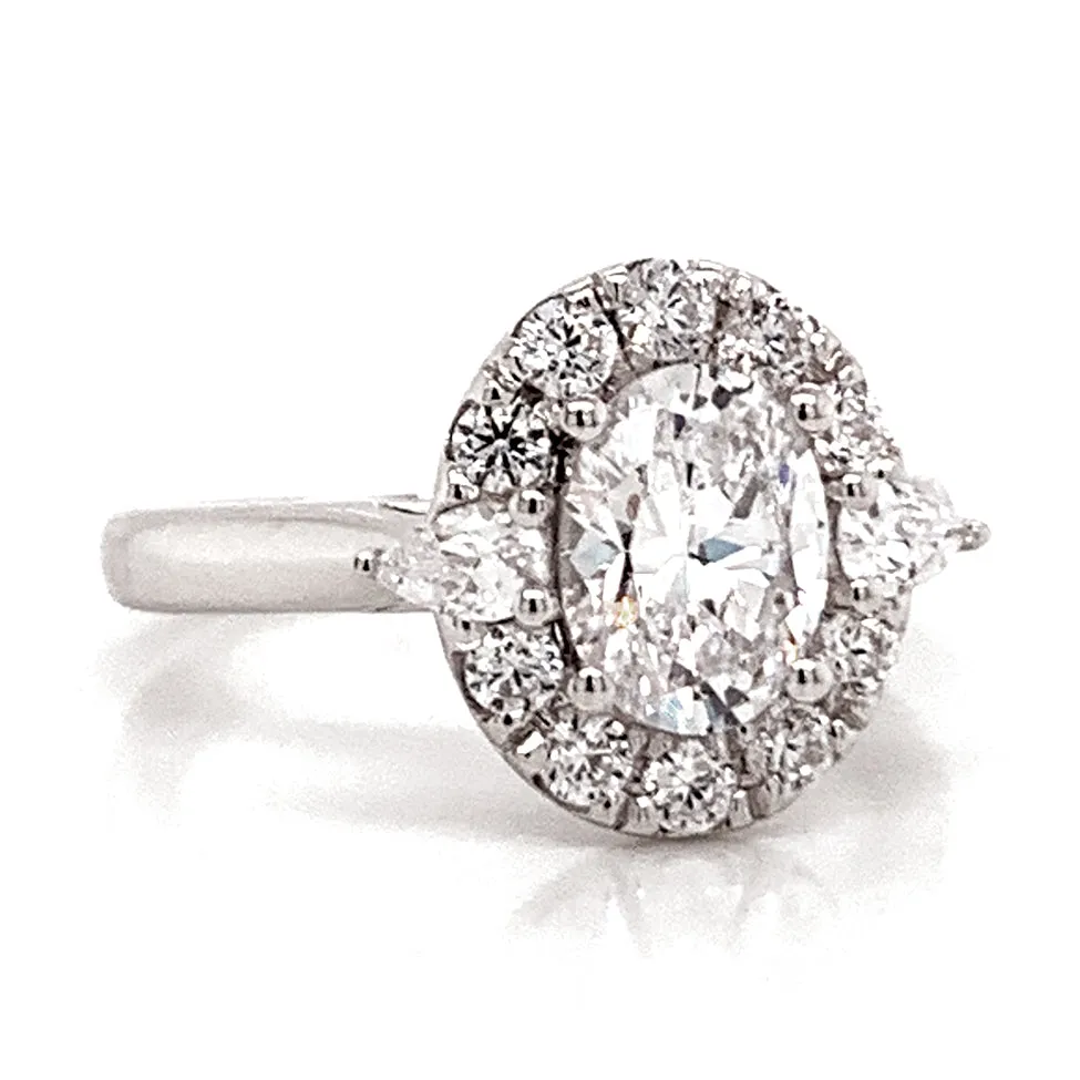 Oval Diamond Engagement Ring Setting in White Gold