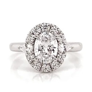 Oval Diamond Engagement Ring Setting in White Gold