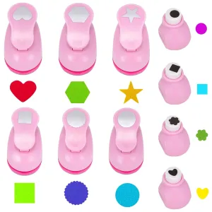 Paper Hole Punches for Crafting Scrapbook - 6 Pack 1 Inch & 4 Pack Small Paper Punches 10 Pack Scrapbook Punches (Circle, Star,Heart,Square,Wave Circle,Hexagon,Flower)