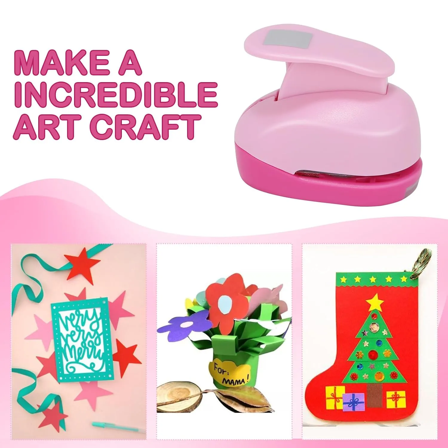 Paper Hole Punches for Crafting Scrapbook - 6 Pack 1 Inch & 4 Pack Small Paper Punches 10 Pack Scrapbook Punches (Circle, Star,Heart,Square,Wave Circle,Hexagon,Flower)