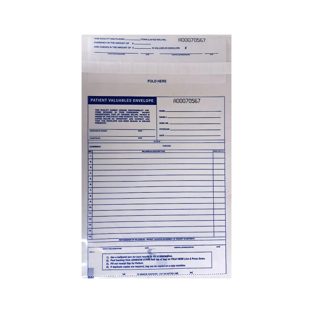 Patient Valuables Bags