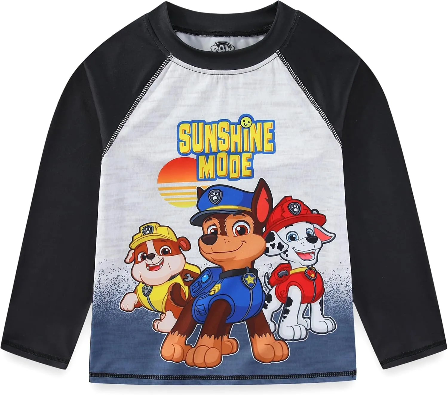 Paw Patrol Nickelodeon Chase Marshall Rubble Boys UPF 50  Rash Guard and Swim Trunks Swimsuit Set for Toddler and Big Kids