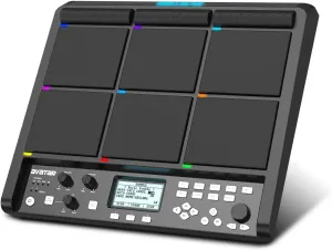 PD708 Sample Pad Percussion and Sampling Instrument With 9 Drum Pads for Live Performance, 1000  Built-in Sounds, 32 GB Storage, Onboard FX, Customizable LEDs