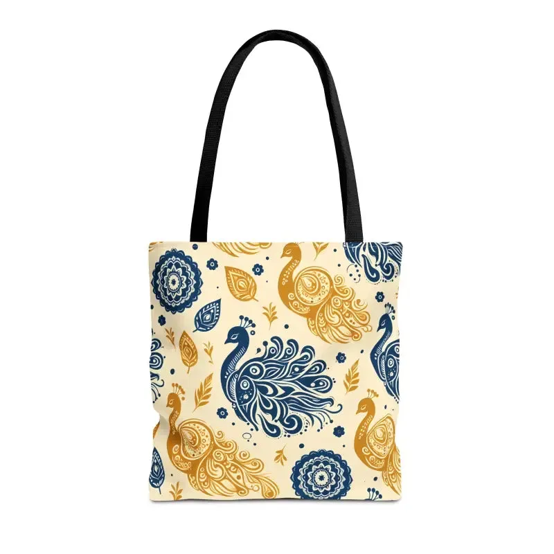 Peacock Style Tote with Cotton Webbing Straps Storage