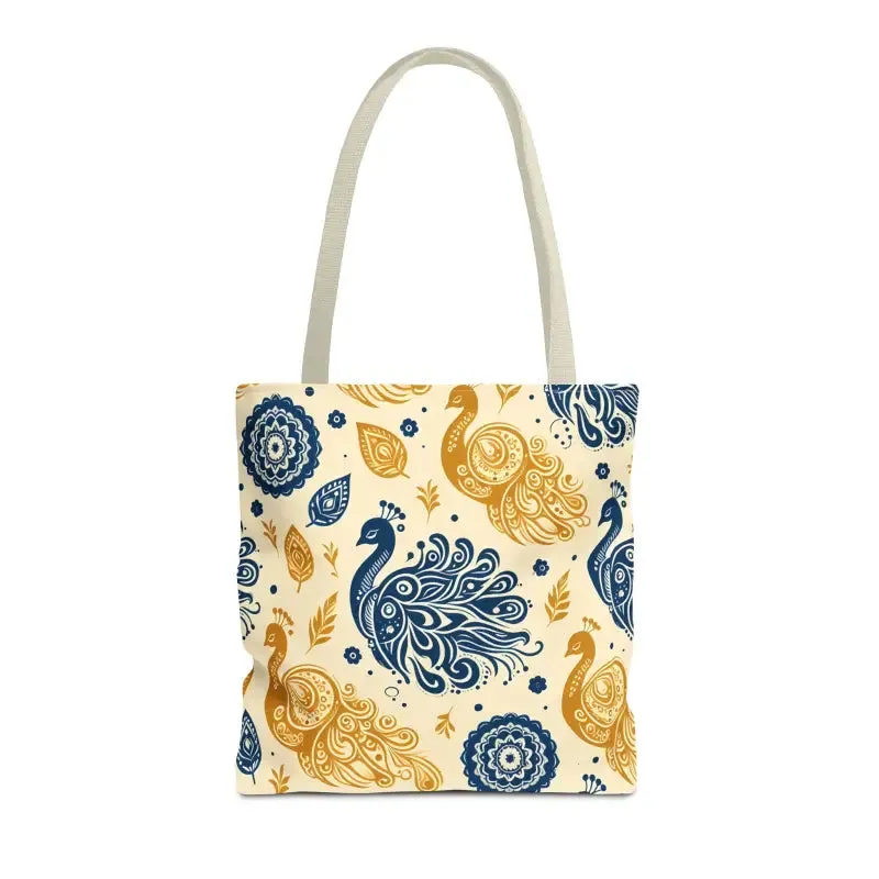 Peacock Style Tote with Cotton Webbing Straps Storage