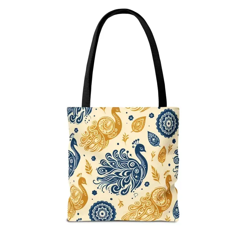 Peacock Style Tote with Cotton Webbing Straps Storage