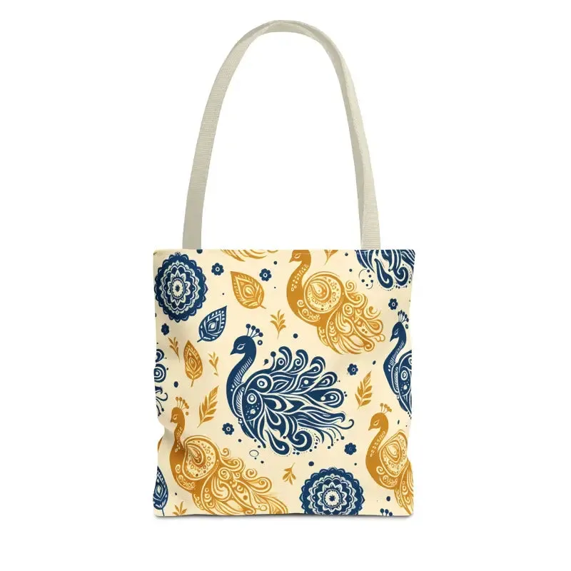 Peacock Style Tote with Cotton Webbing Straps Storage