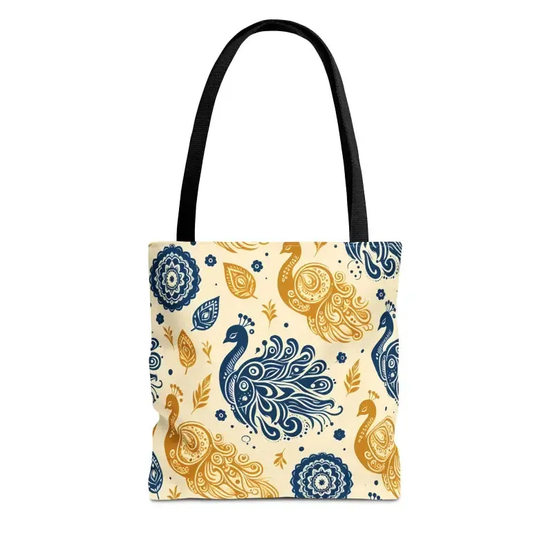 Peacock Style Tote with Cotton Webbing Straps Storage
