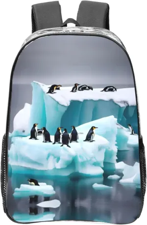 Penguins On The Iceberg print Clear Backpacks for Office Transparent See Through Backpack Clear Bookbag for Adults