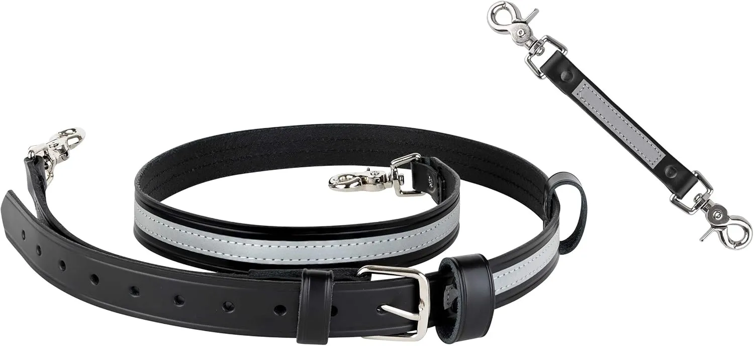 Perfect Fit Firefighter Leather Reflective Bundle- Radio Strap and Anti-Sway Holder Combo Kit