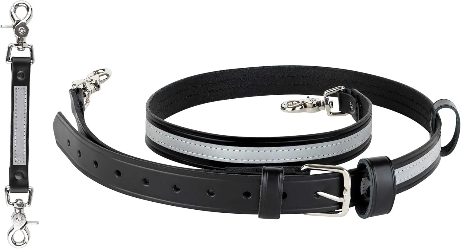 Perfect Fit Firefighter Leather Reflective Bundle- Radio Strap and Anti-Sway Holder Combo Kit