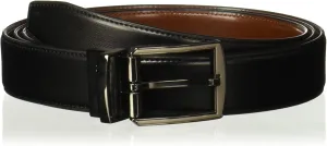 Perry Ellis Men's Portfolio Hi-lo Reversible Dress Belt, Matte Leather Blend, Stitched, 1.5” Width (Available in Big & Tall)