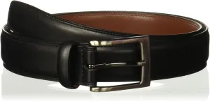 Perry Ellis Men's Timothy Leather Belt with Stitched Edges, Silver Prong Buckle, 1.5" Width (Available in Big & Tall)