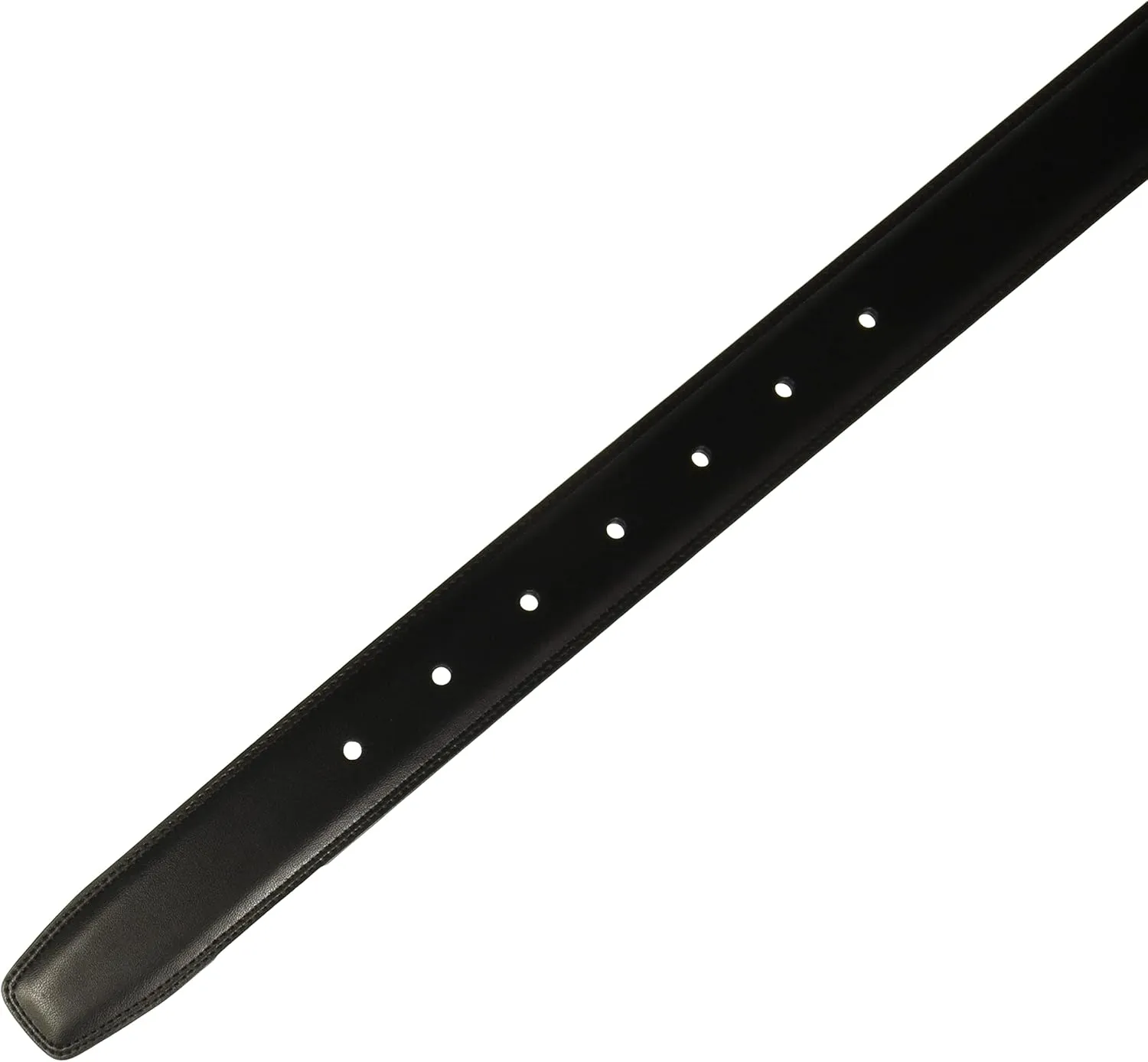 Perry Ellis Men's Timothy Leather Belt with Stitched Edges, Silver Prong Buckle, 1.5" Width (Available in Big & Tall)