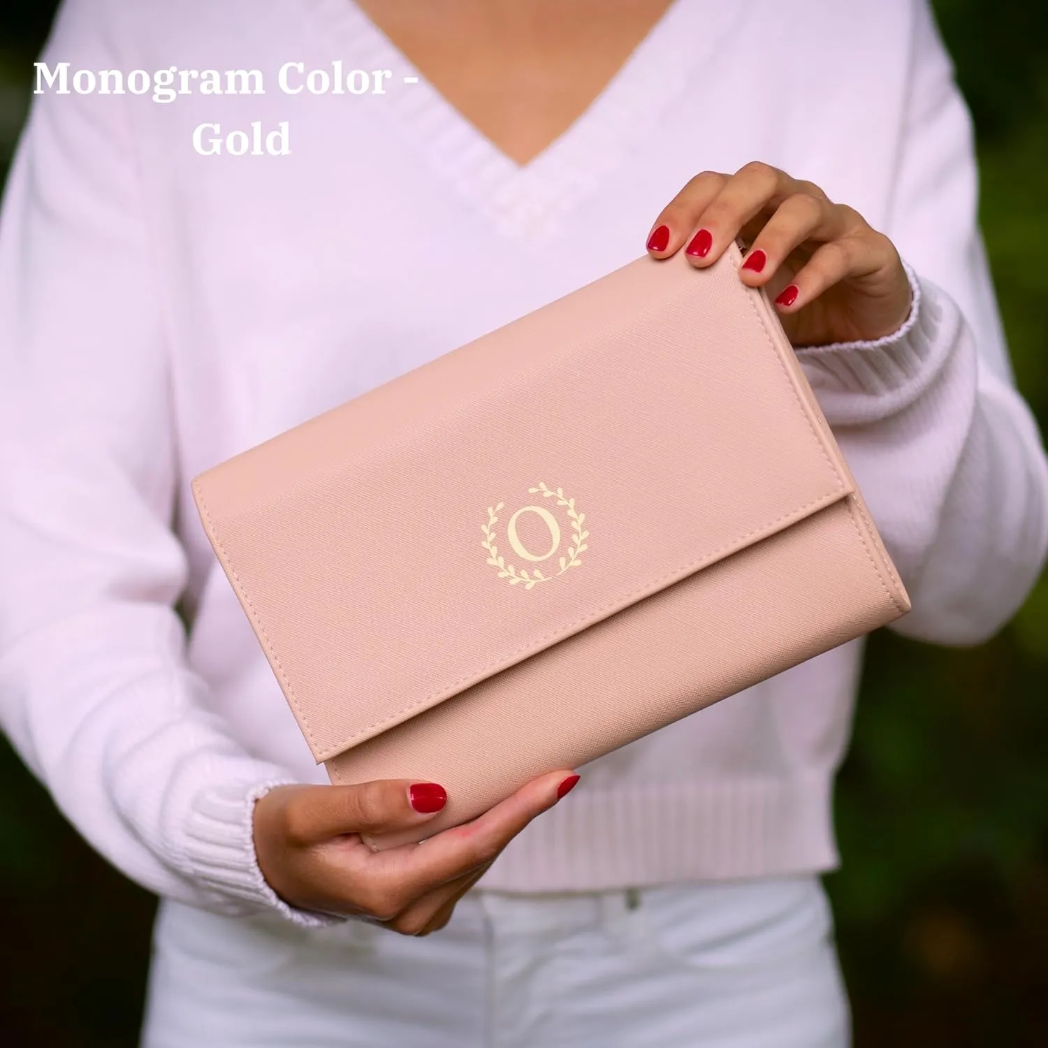Personalized Initial Travel Jewelry Case - Monogram Custom Organizer Box for Women, Bridesmaid, Mom Birthday Gifts
