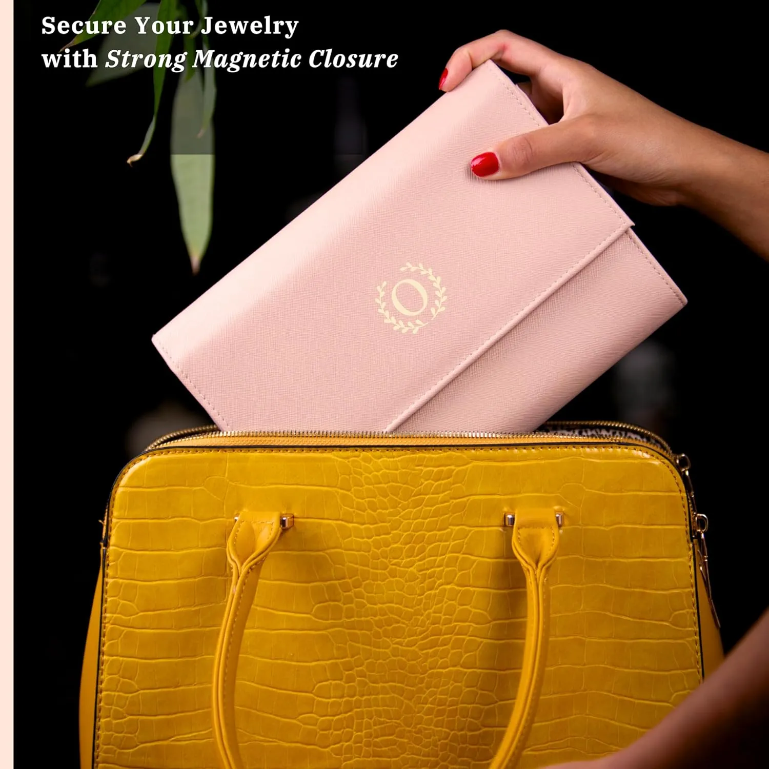 Personalized Initial Travel Jewelry Case - Monogram Custom Organizer Box for Women, Bridesmaid, Mom Birthday Gifts