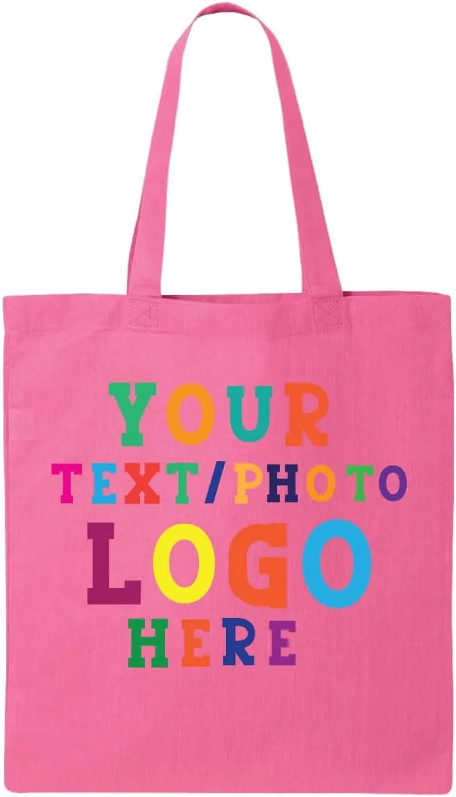 Personalized Tote Bags Promotional Custom Tote Bag Bulk Discounts 1/12/50/100 Canvas Cotton Bag Printing With Logo text Photo