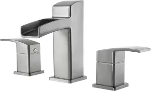 Pfister LG49DF0K Kenzo 2-Handle 8" Widespread Waterfall Bathroom Faucet in Brushed Nickel, Water-Efficient Model