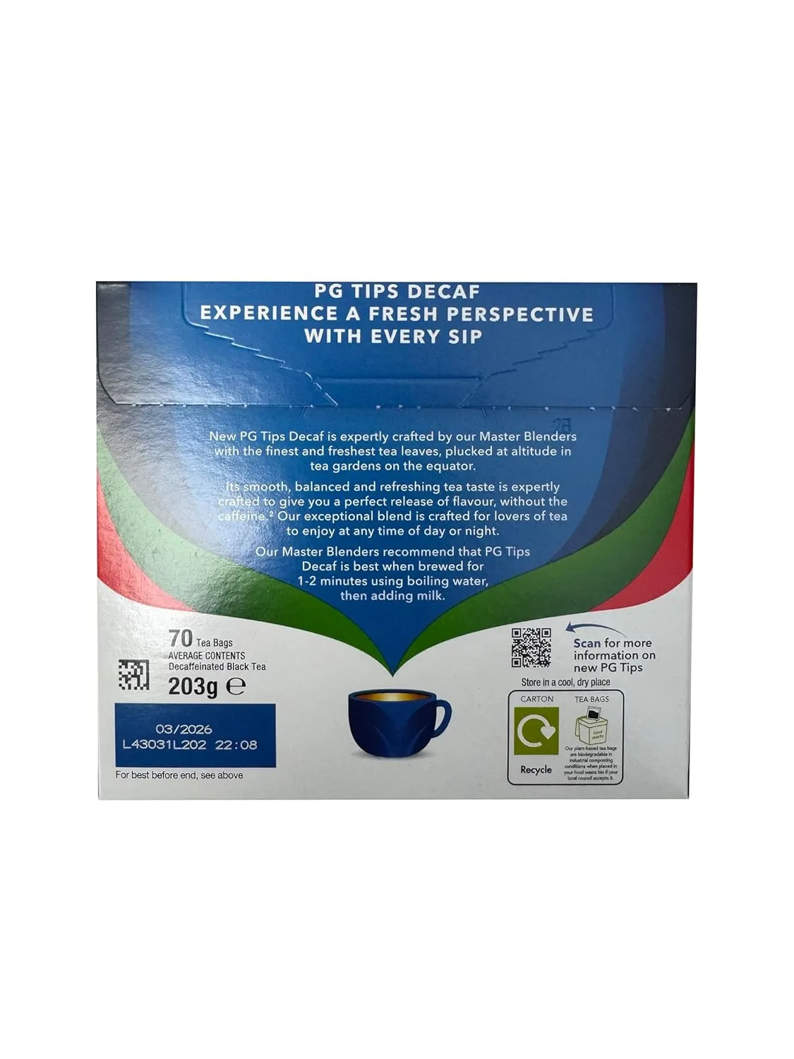 PG Tips Decaf 70 Ct Tea Bags - 2 Pack