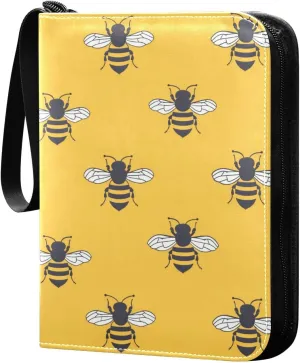 photo album card holder with double sided removable sleeves collectors for 400 cards Yellow Bees Simple