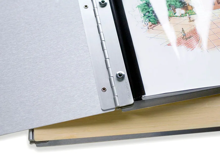 Pina Zangaro Bamboo 11"x14" Landscape Screwpost Portfolio Book - Amber