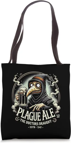 Plague Ale Beer Brand Parody - Funny Plague Doctor Tote Bag