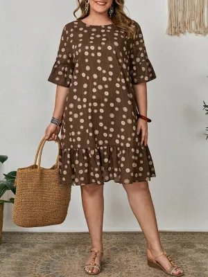 Plus Print Smock Dress