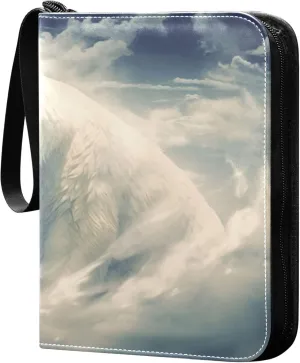 Polar Bears Painting Card Binder 4 Pocket Collectible Trading Card Albums with 50 Sleeves Double Side PU Waterproof 3 Ring for Sports & Game Cards