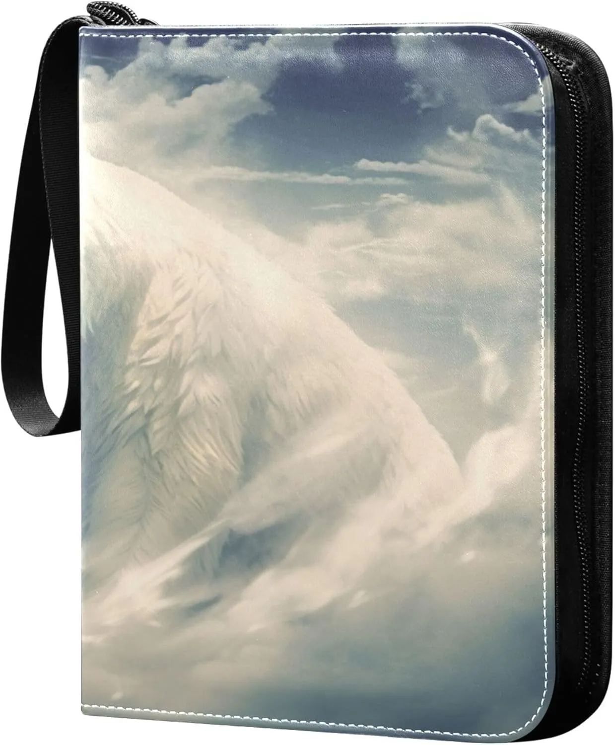 Polar Bears Painting Card Binder 4 Pocket Collectible Trading Card Albums with 50 Sleeves Double Side PU Waterproof 3 Ring for Sports & Game Cards