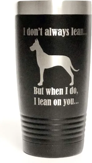 Polar Camel 20oz insulated tumbler Black Engraved w/Clear Lid Gift Travel Mug Stainless Steel Vacuumed Sealed Great Dane