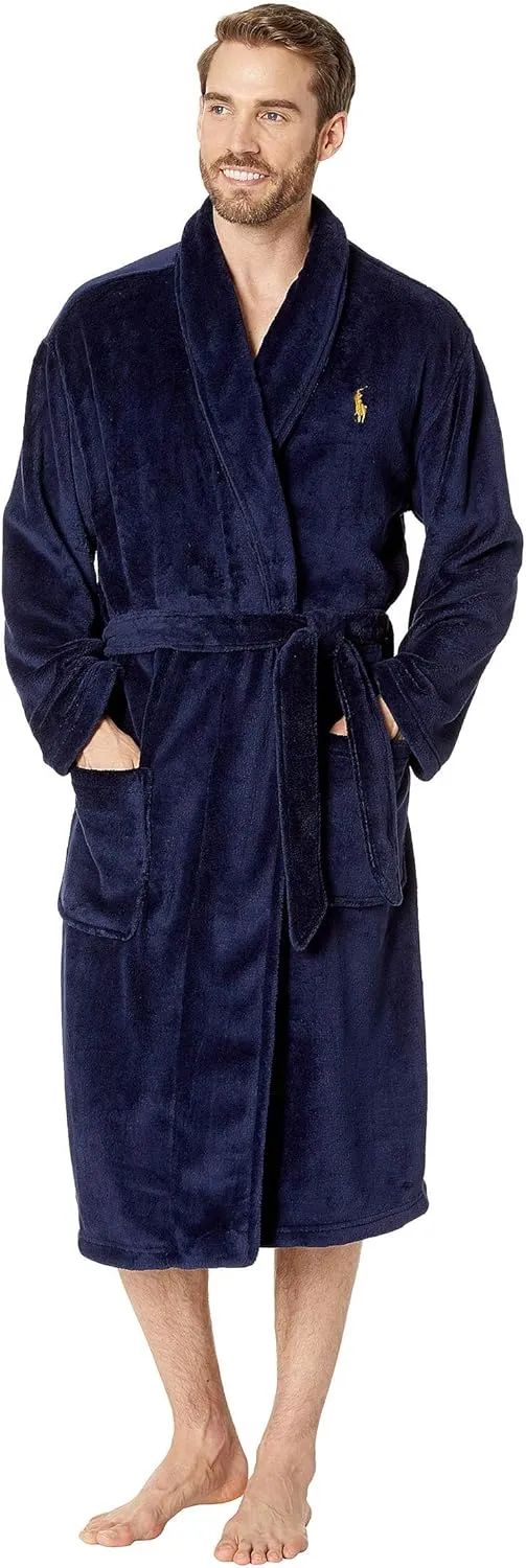 POLO RALPH LAUREN mens Microfiber Plush RobeBathrobe