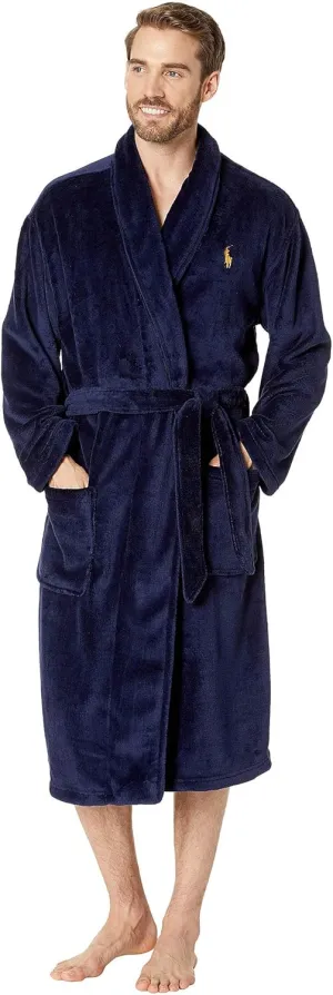 POLO RALPH LAUREN mens Microfiber Plush RobeBathrobe