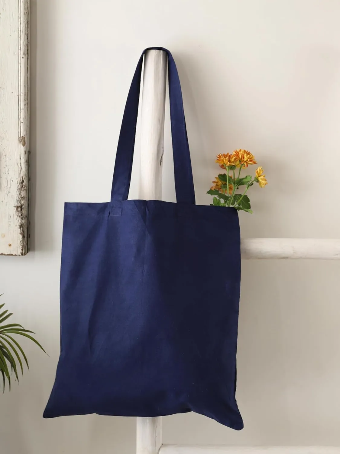 Popular Handicrafts 12 Pack Economical 14"x15" Cotton Tote Bag Lightweight Reusable Grocery Shopping Cloth Bags