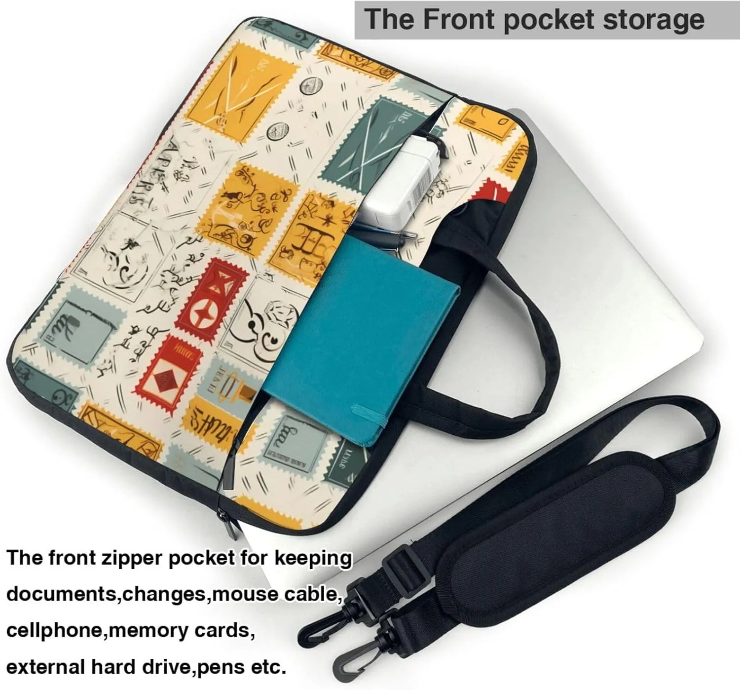 postal stationery Prints Laptop Bag - with Soft Interior, Multiple Pockets - Ideal for Men, Travel and Business