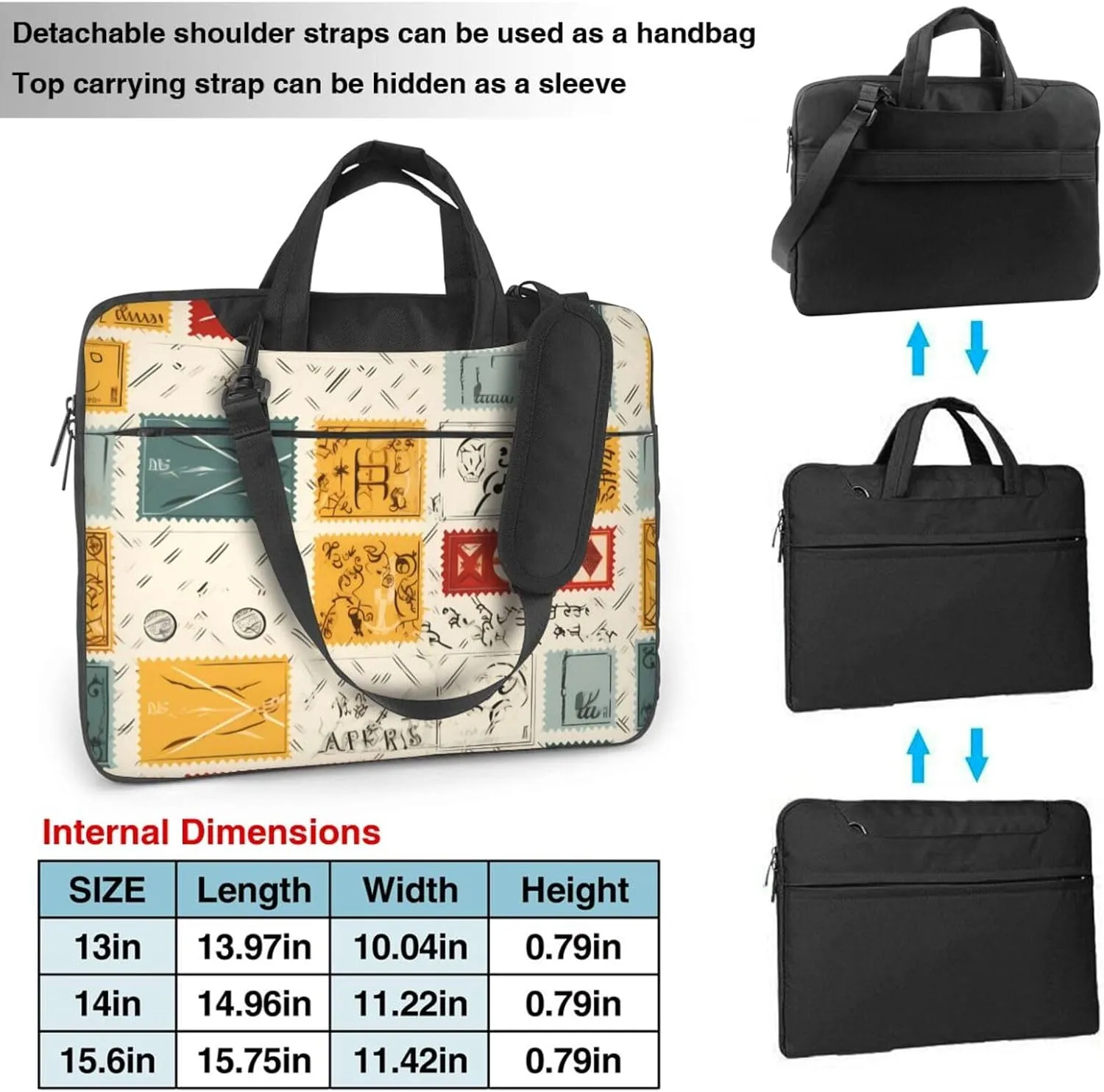 postal stationery Prints Laptop Bag - with Soft Interior, Multiple Pockets - Ideal for Men, Travel and Business