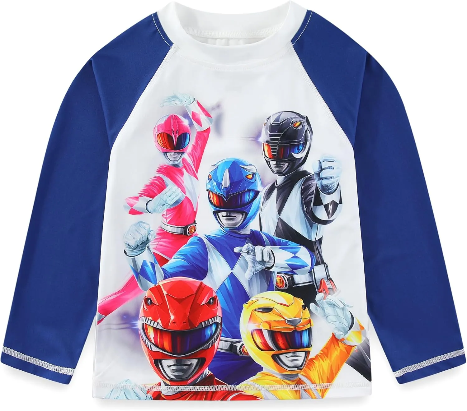 Power Rangers Boys UPF 50  Rash Guard and Swim Trunks for Big Kids