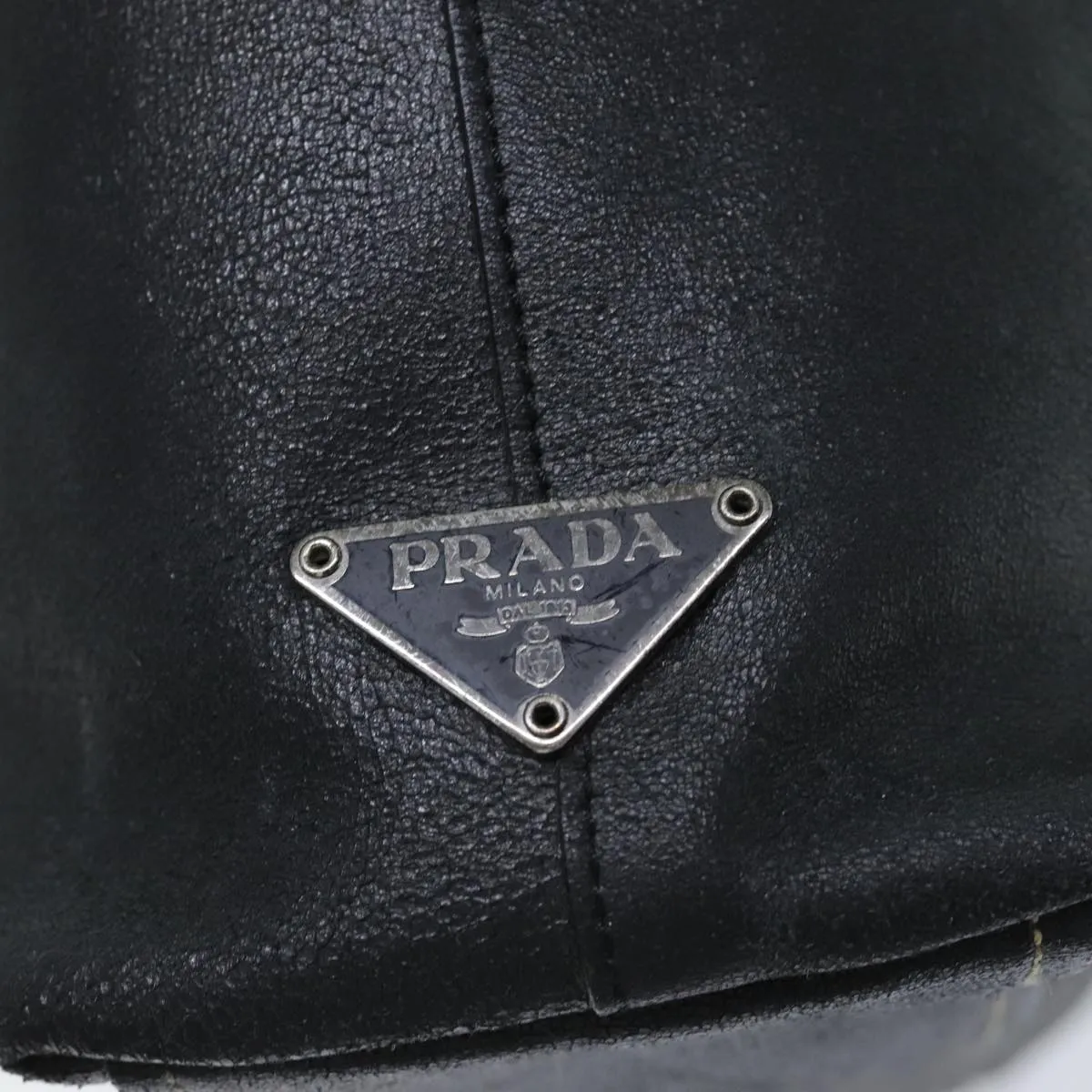 PRADA Tote Bag Leather Black fm3524