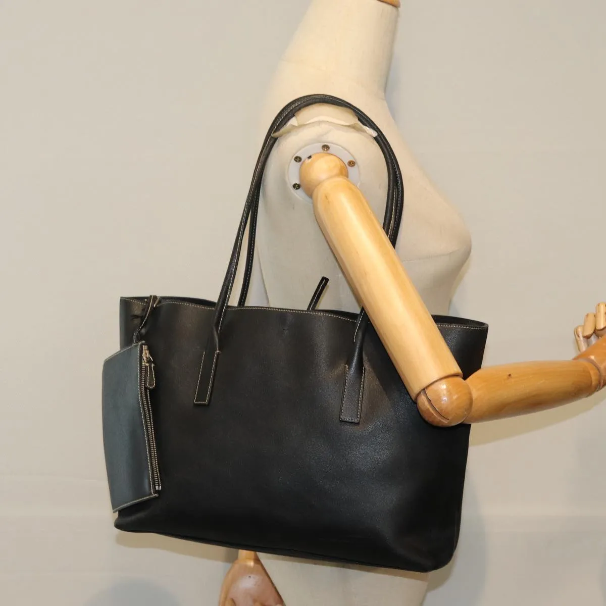 PRADA Tote Bag Leather Black fm3524