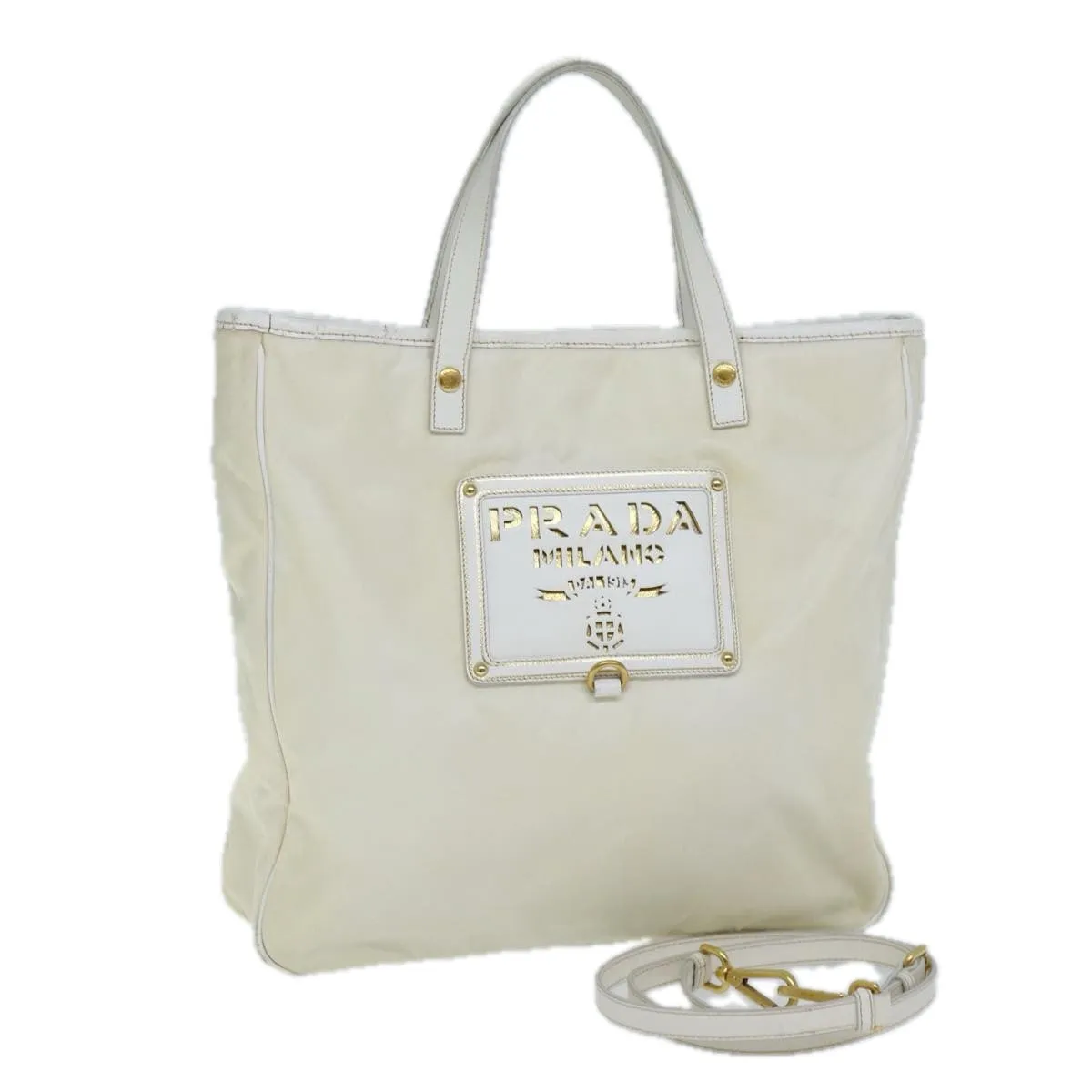 PRADA Tote Bag Nylon 2way White 73106