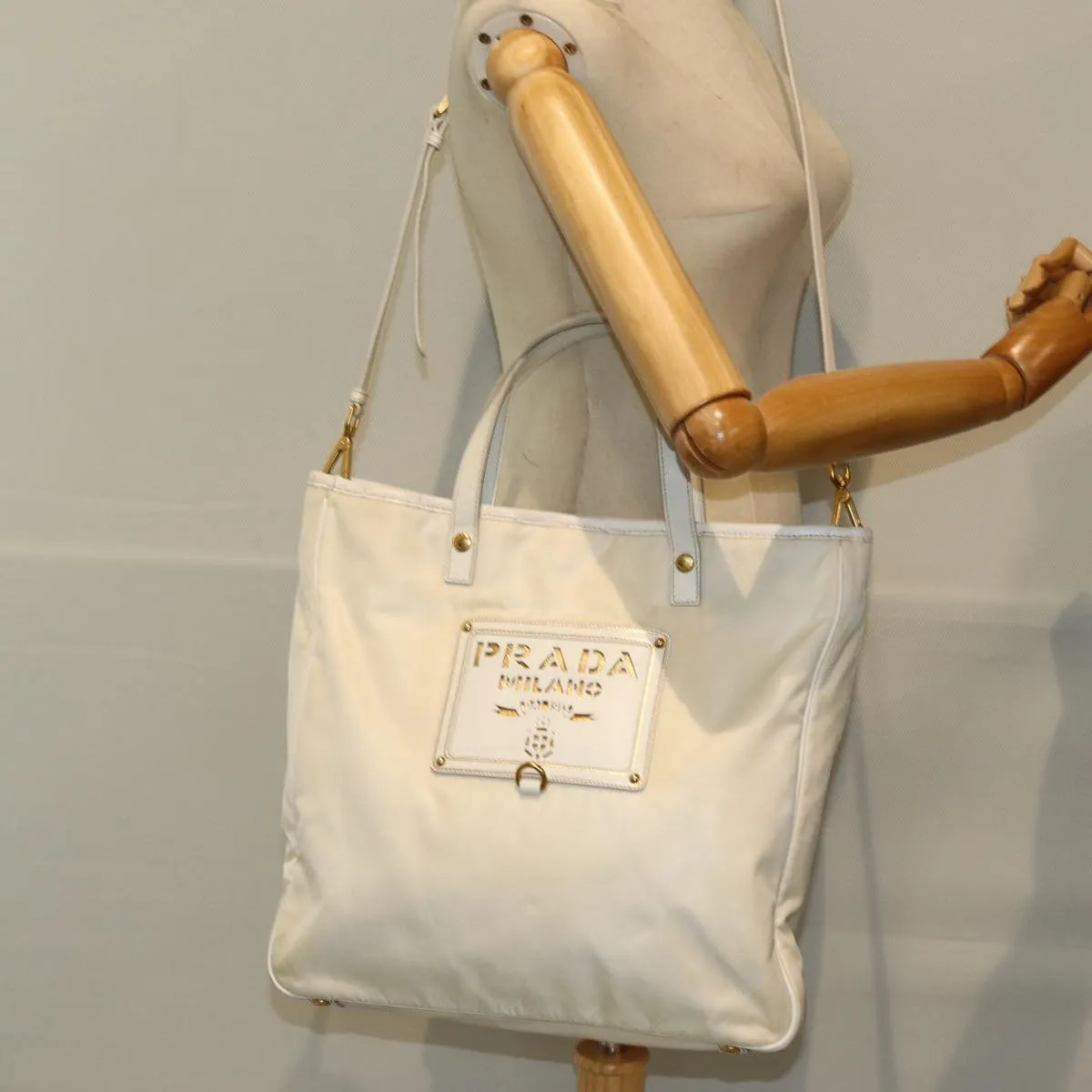 PRADA Tote Bag Nylon 2way White 73106