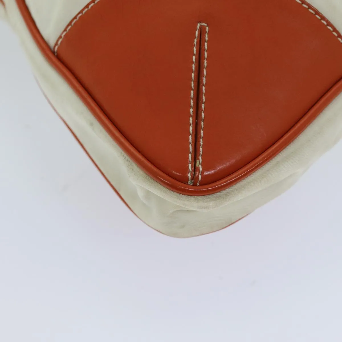 PRADA Tote Bag Nylon Beige Orange 75334