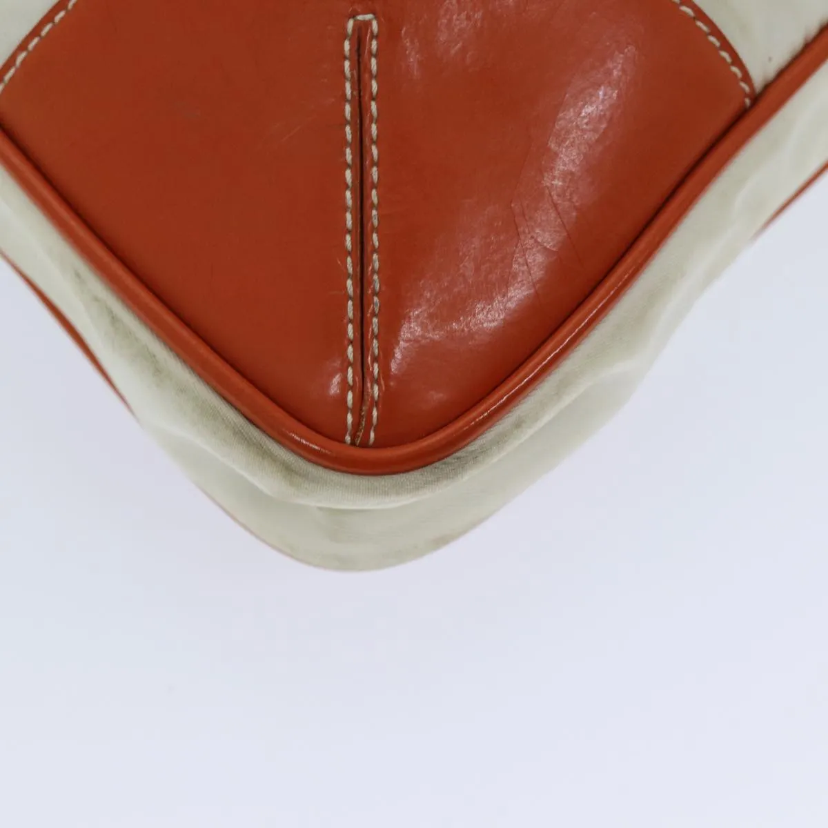 PRADA Tote Bag Nylon Beige Orange 75334
