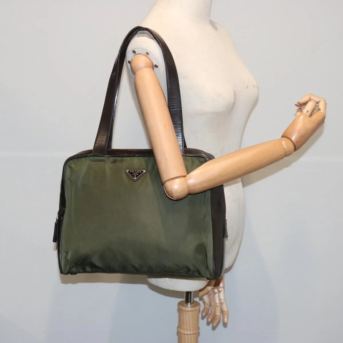 PRADA Tote Bag Nylon Green ac2723