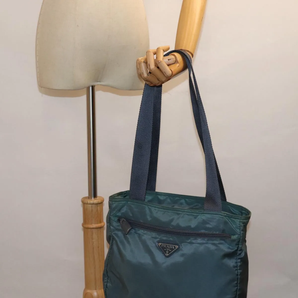 PRADA Tote Bag Nylon Turquoise Blue 74200