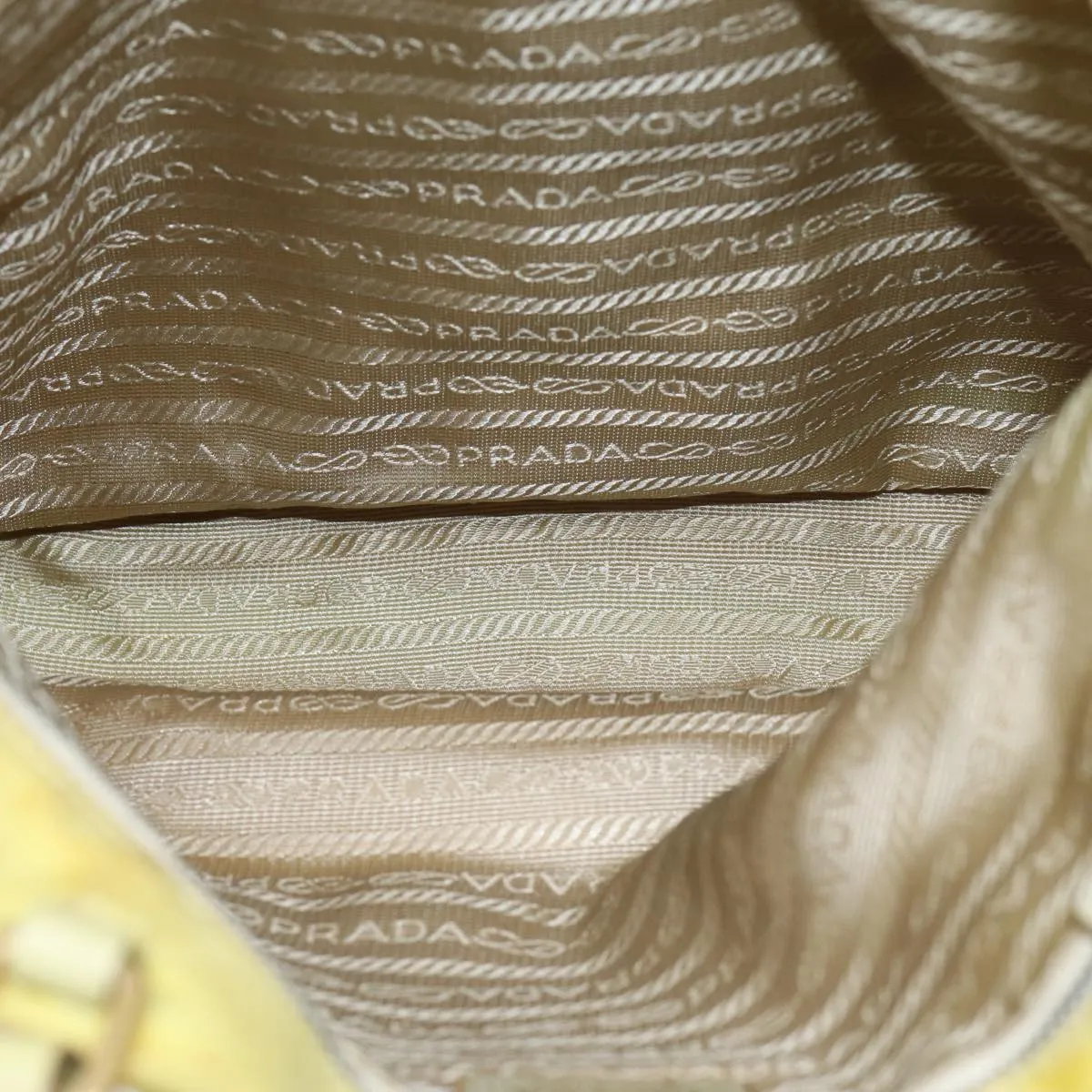 PRADA Tote Bag Nylon Yellow 77355